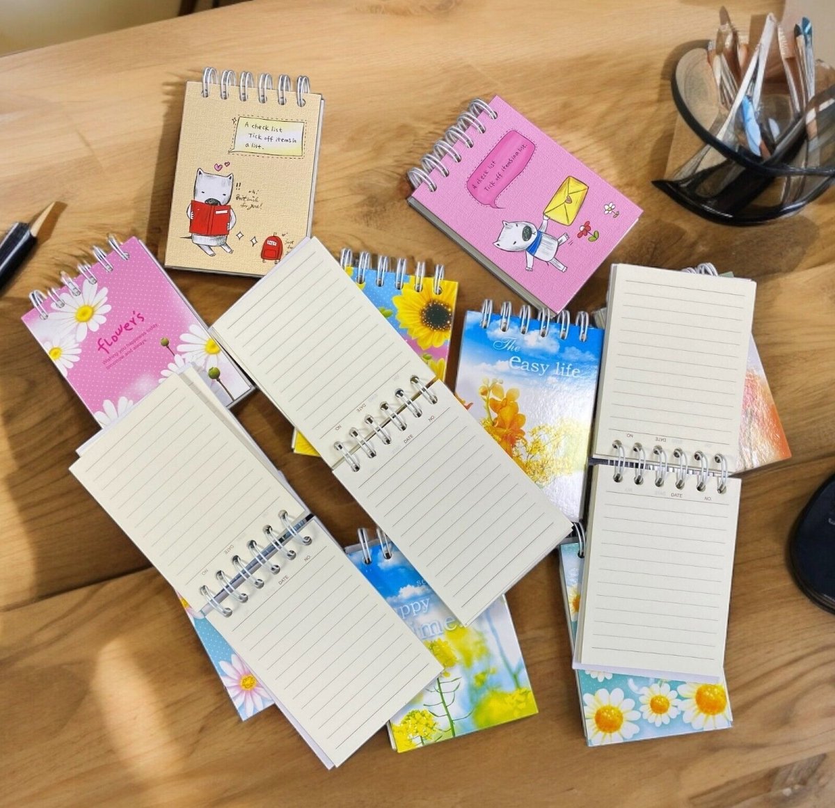 Floral & Nature Spiral bound Ruled Note Pad Notebook 120 sheets per pack - PartyErasers