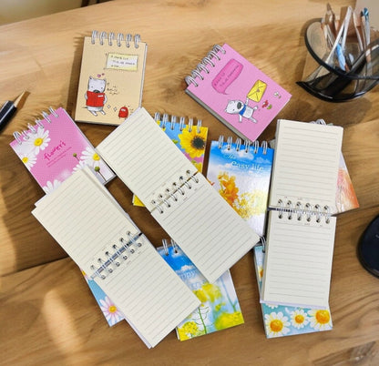 Floral & Nature Spiral bound Ruled Note Pad Notebook 120 sheets per pack - PartyErasers