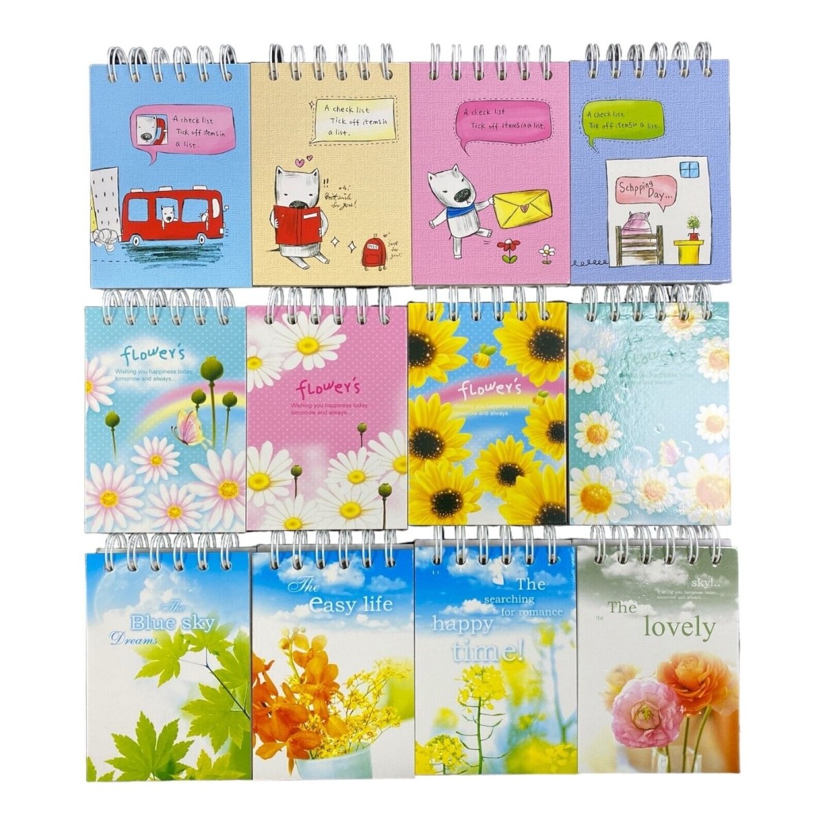 Floral & Nature Spiral bound Ruled Note Pad Notebook 120 sheets per pack - PartyErasers