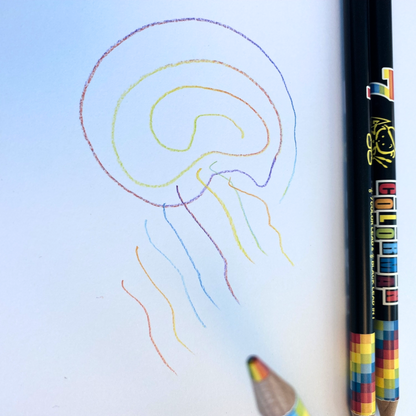 7 in 1 rainbow colour leads & black lead in one Pencil (3 pencils) from Japan