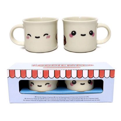 Foodiemals Set of 2 Porcelain Espresso Cups - PartyErasers