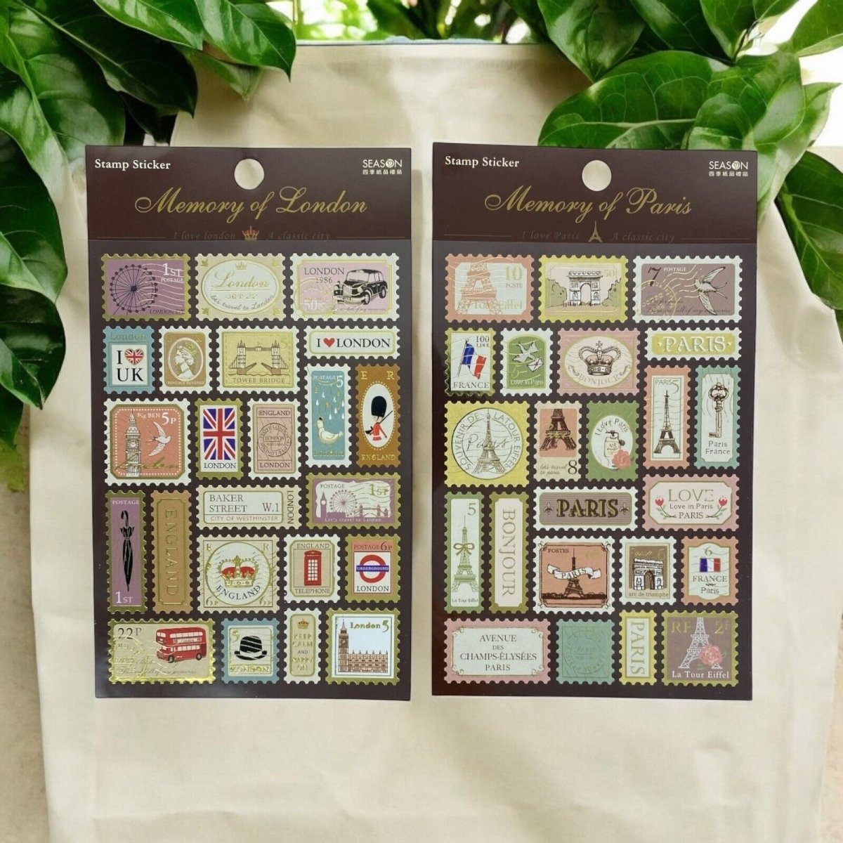 Gold Stamped Stickers London and Paris School Classroom students art & craft - PartyErasers