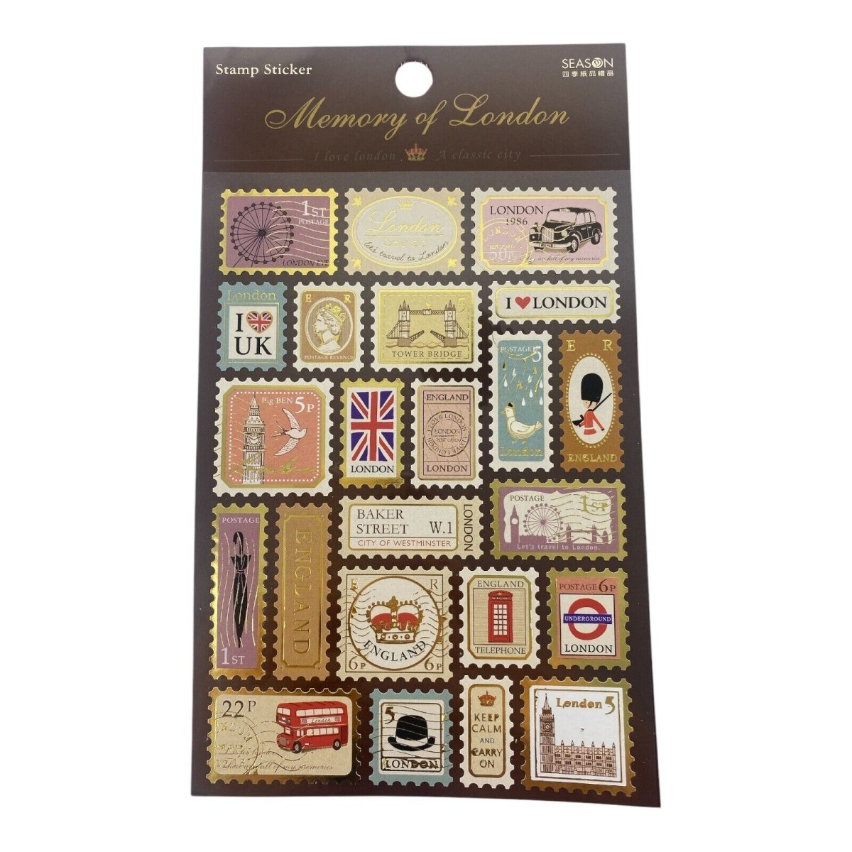 Gold Stamped Stickers London and Paris School Classroom students art & craft - PartyErasers