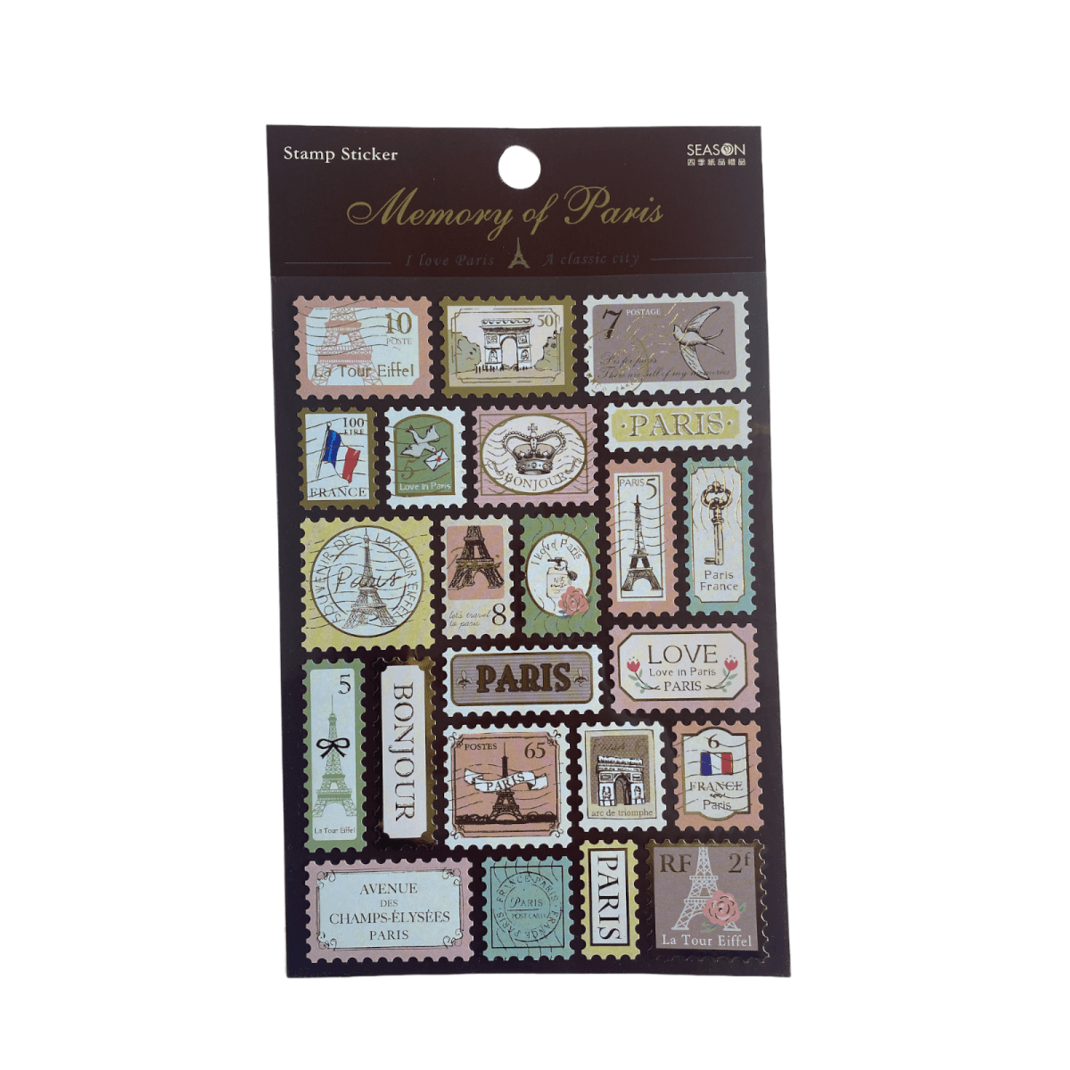 Gold Stamped Stickers London and Paris School Classroom students art & craft - PartyErasers