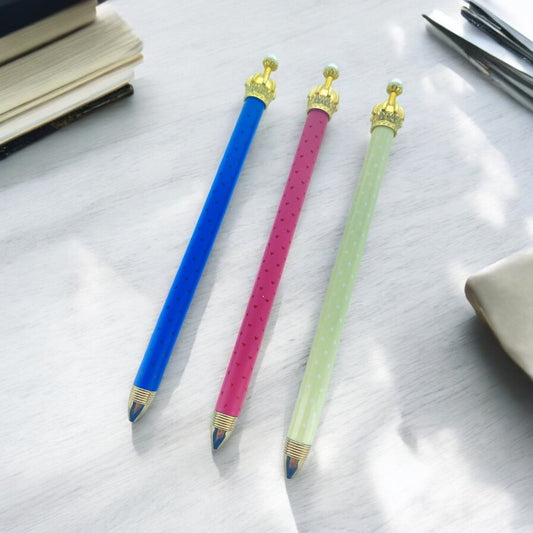 Golden Crown with Pearl Top 0.5mm Mechanical Pencils (3pcs) - PartyErasers