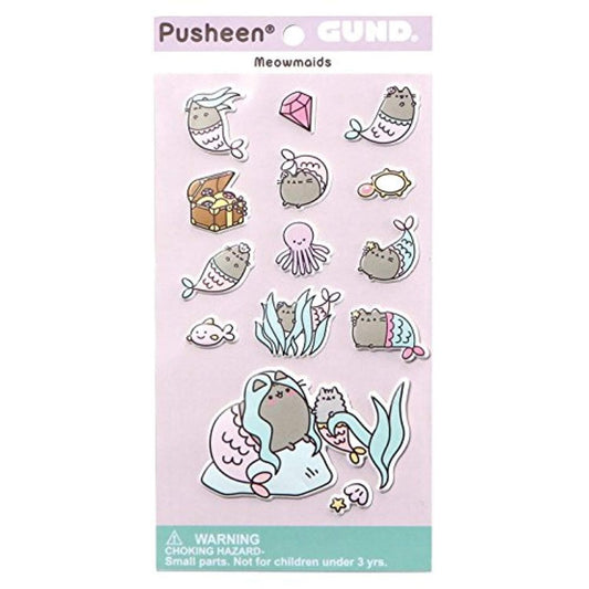 GUND Pusheen Mermaid Stickers - PartyErasers