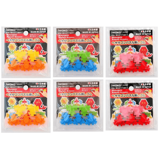 Iwako: DIY Hexagon Japanese Erasers (6 packages) - PartyErasers