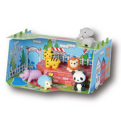 Iwako Japanese Eraser DIY Craft House Set Animals, Dinosaur, Stationery, Dessert - PartyErasers