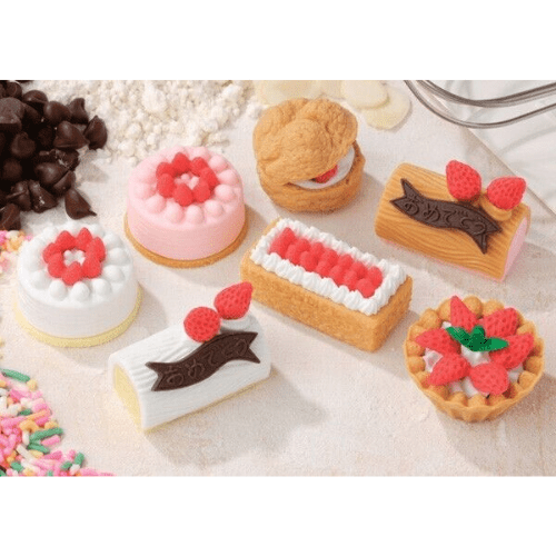 Iwako Japanese Puzzle Eraser - Cake, Cream Puff and Fruit Tart - PartyErasers