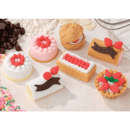 Iwako Japanese Puzzle Eraser - Cake, Cream Puff and Fruit Tart - PartyErasers
