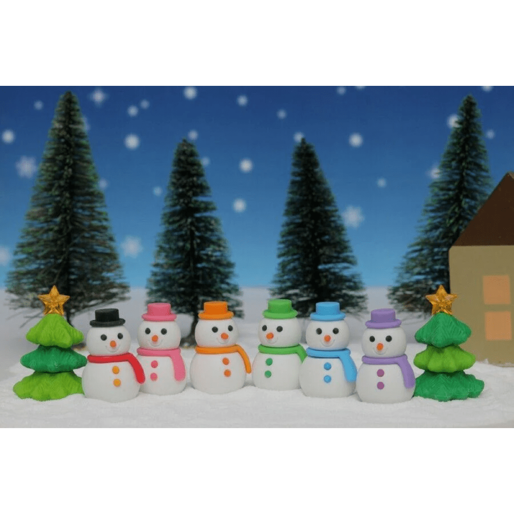 Iwako Japanese Puzzle Eraser - Christmas Snowman and Tree - PartyErasers