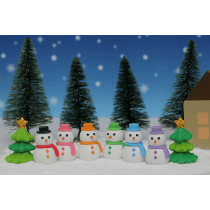 Iwako Japanese Puzzle Eraser - Christmas Snowman and Tree - PartyErasers