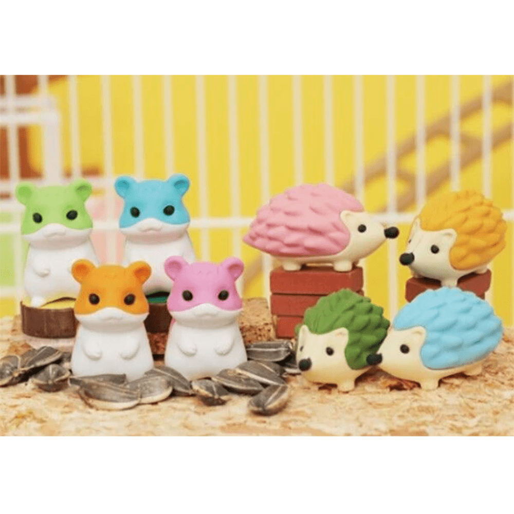 Iwako Japanese Puzzle Eraser - Hamster and Hedgehog - PartyErasers