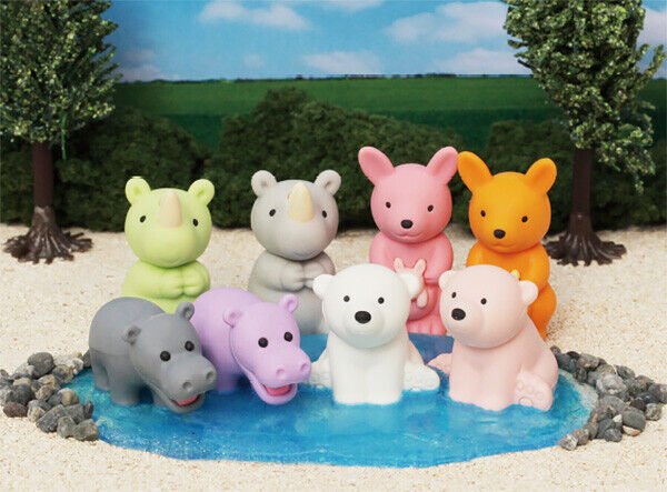 IWAKO Japanese Puzzle Eraser - Kangaroo, polar bear, rhino erasers - PartyErasers