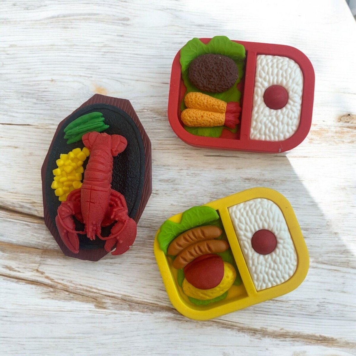 Iwako Japanese Puzzle Eraser - Lobster, Japanese Lunch Bento Set (rare) - PartyErasers