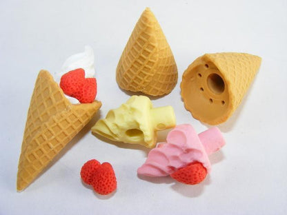 Iwako Japanese Puzzle Eraser - Macaron, Wafflecone, French Doughnut - PartyErasers