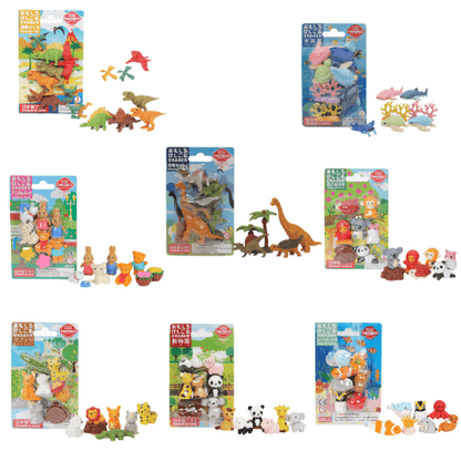 IWAKO Japanese Puzzle Eraser Rubbers Blister Set - Animals Collections - PartyErasers