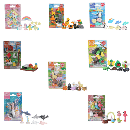 IWAKO Japanese Puzzle Eraser Rubbers Blister Set - Animals Collections - PartyErasers