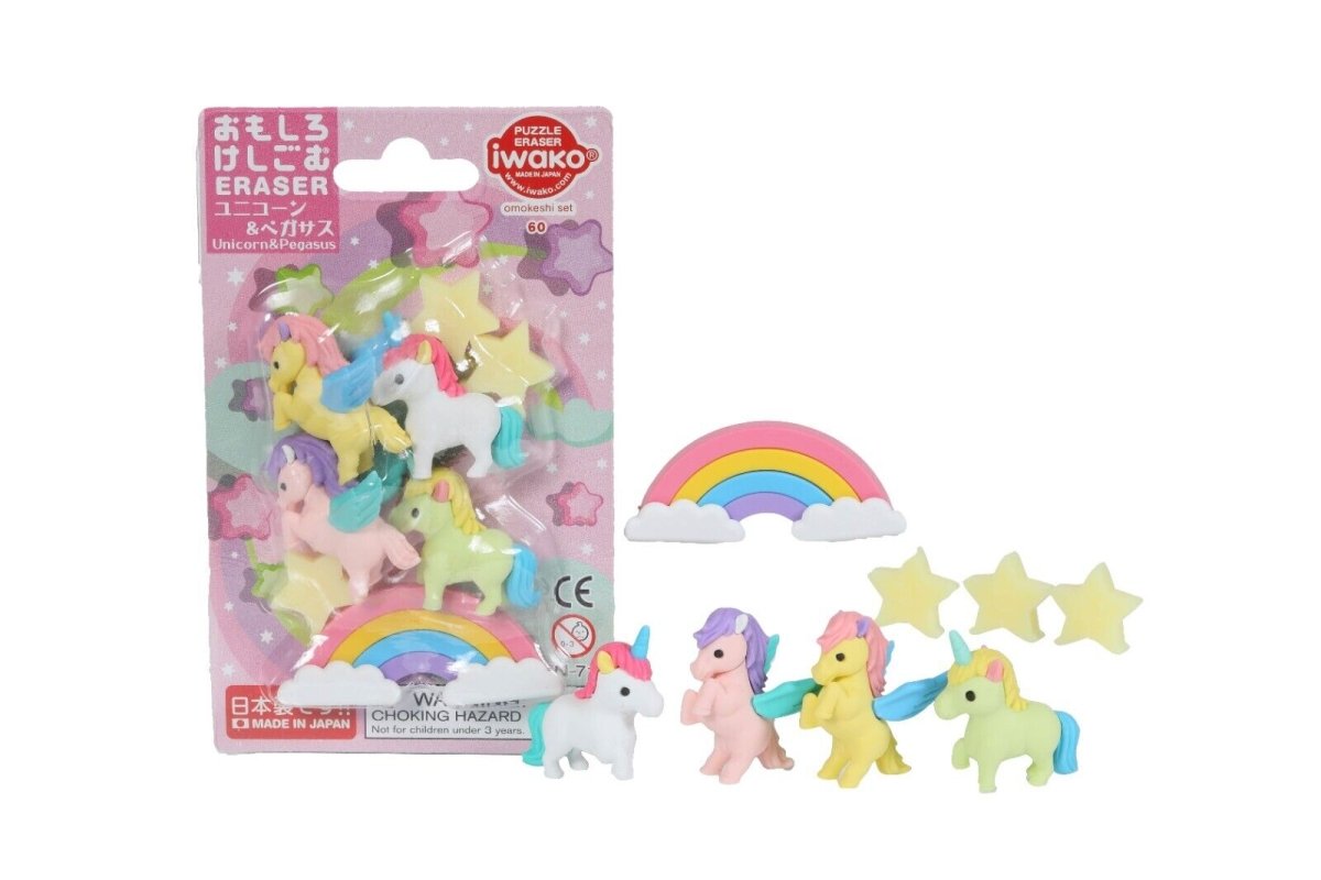 IWAKO Japanese Puzzle Eraser Rubbers Blister Set - Animals Collections - PartyErasers