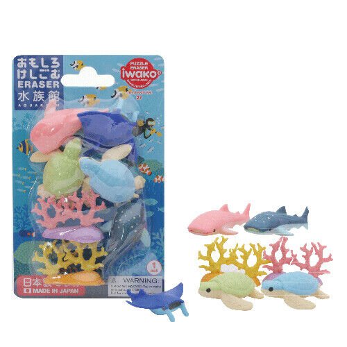 IWAKO Japanese Puzzle Eraser Rubbers Blister Set - Animals Collections - PartyErasers