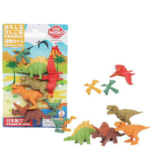 IWAKO Japanese Puzzle Eraser Rubbers Blister Set - Animals Collections - PartyErasers