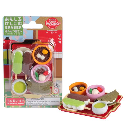 IWAKO Japanese Puzzle Eraser Rubbers Blister Set - Anmitsu Shop - PartyErasers