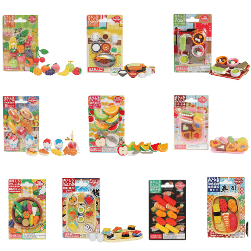 IWAKO Japanese Puzzle Eraser Rubbers Blister Set - Food Collections - PartyErasers