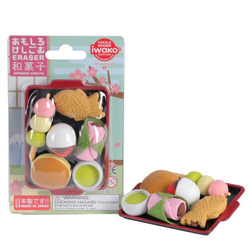 IWAKO Japanese Puzzle Eraser Rubbers Blister Set - Food Collections - PartyErasers