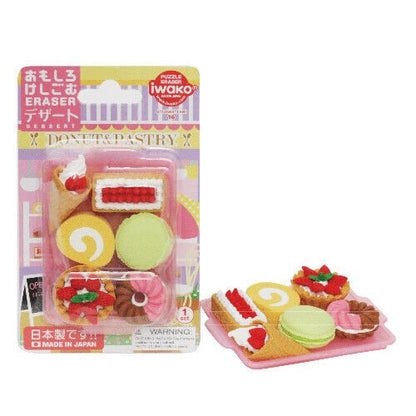 IWAKO Japanese Puzzle Eraser Rubbers Blister Set - Food Collections - PartyErasers