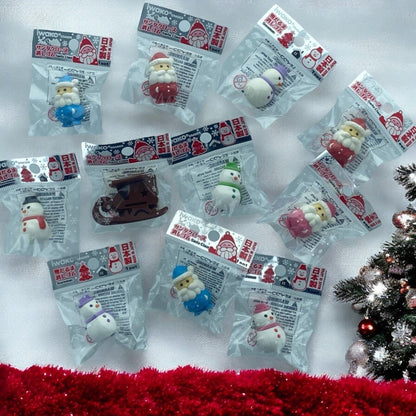 Iwako Snowman & Santa Erasers 11pcs Christmas Party Bag and Stocking Fillers - PartyErasers