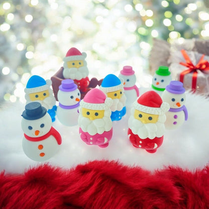 Iwako Snowman & Santa Erasers 11pcs Christmas Party Bag and Stocking Fillers - PartyErasers