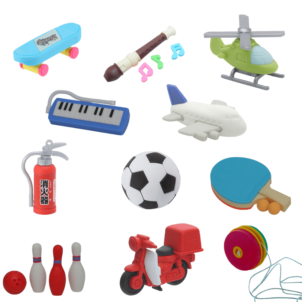 Iwako Toys & Sports Erasers 11pcs Christmas Party Bag and Stocking Fillers - PartyErasers