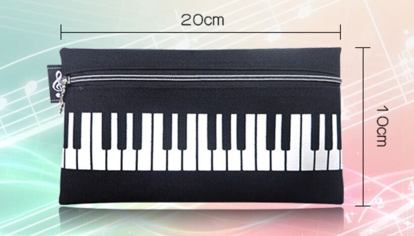 Keyboard Zipper Pencil Case Piano Keys Keyboard Music School - PartyErasers