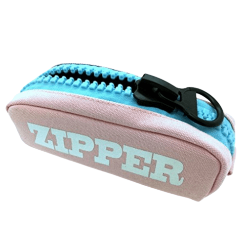 Large Zipper Pen Pencil Case/ pouch - Pink - PartyErasers