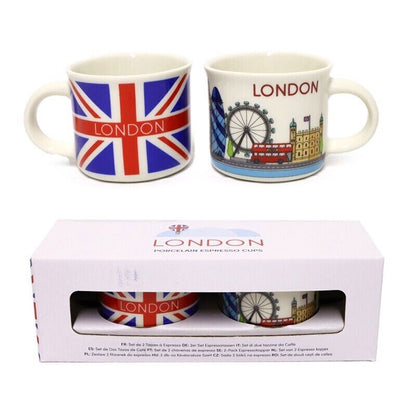 London Icons Set of 2 Porcelain Espresso Cups - PartyErasers