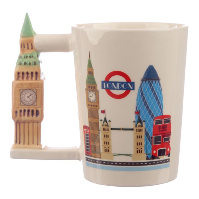 London Souvenir Big Ben Ceramic Shaped Handle Mug - PartyErasers