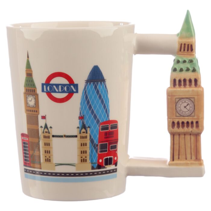 London Souvenir Big Ben Ceramic Shaped Handle Mug - PartyErasers