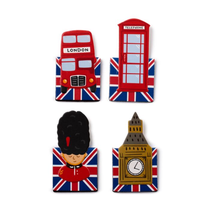 London Souvenir Shaped Magnetic Bookmark Set - PartyErasers