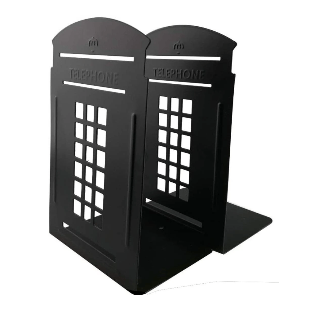 London Telephone Booth Metal Bookends - PartyErasers