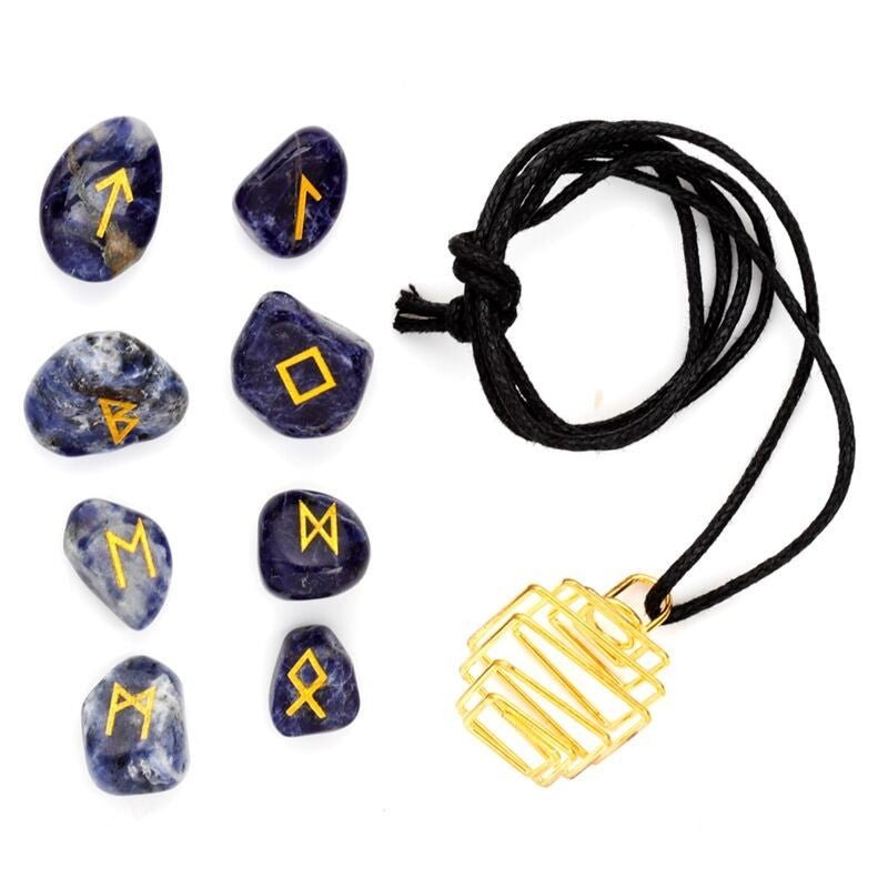 Make Your Own DIY Rune Stone Gemstones Necklace Kit - PartyErasers