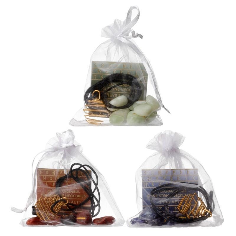 Make Your Own DIY Rune Stone Gemstones Necklace Kit - PartyErasers