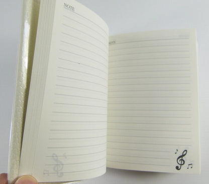 Memoire Leather Like Lined Notebook with Gold Stamped Treble Clef Necklace De... - PartyErasers