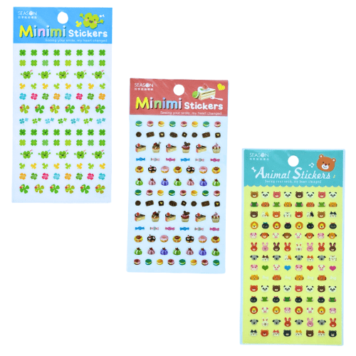 Mini Animals, Lucky Clovers, Desserts Stickers or Party Bag, Scrapbook, School - PartyErasers