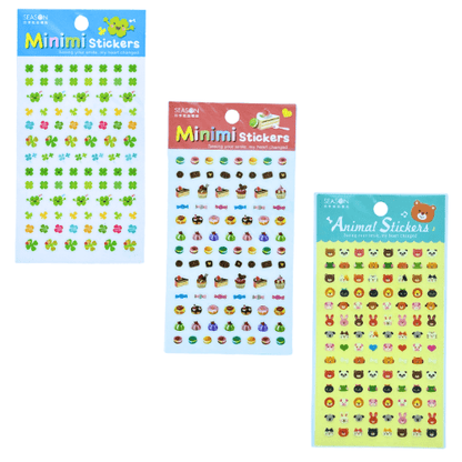 Mini Animals, Lucky Clovers, Desserts Stickers or Party Bag, Scrapbook, School - PartyErasers