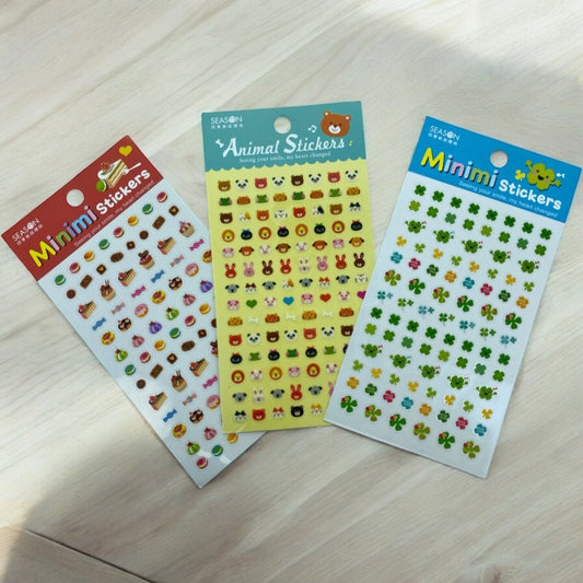 Mini Animals, Lucky Clovers, Desserts Stickers or Party Bag, Scrapbook, School - PartyErasers