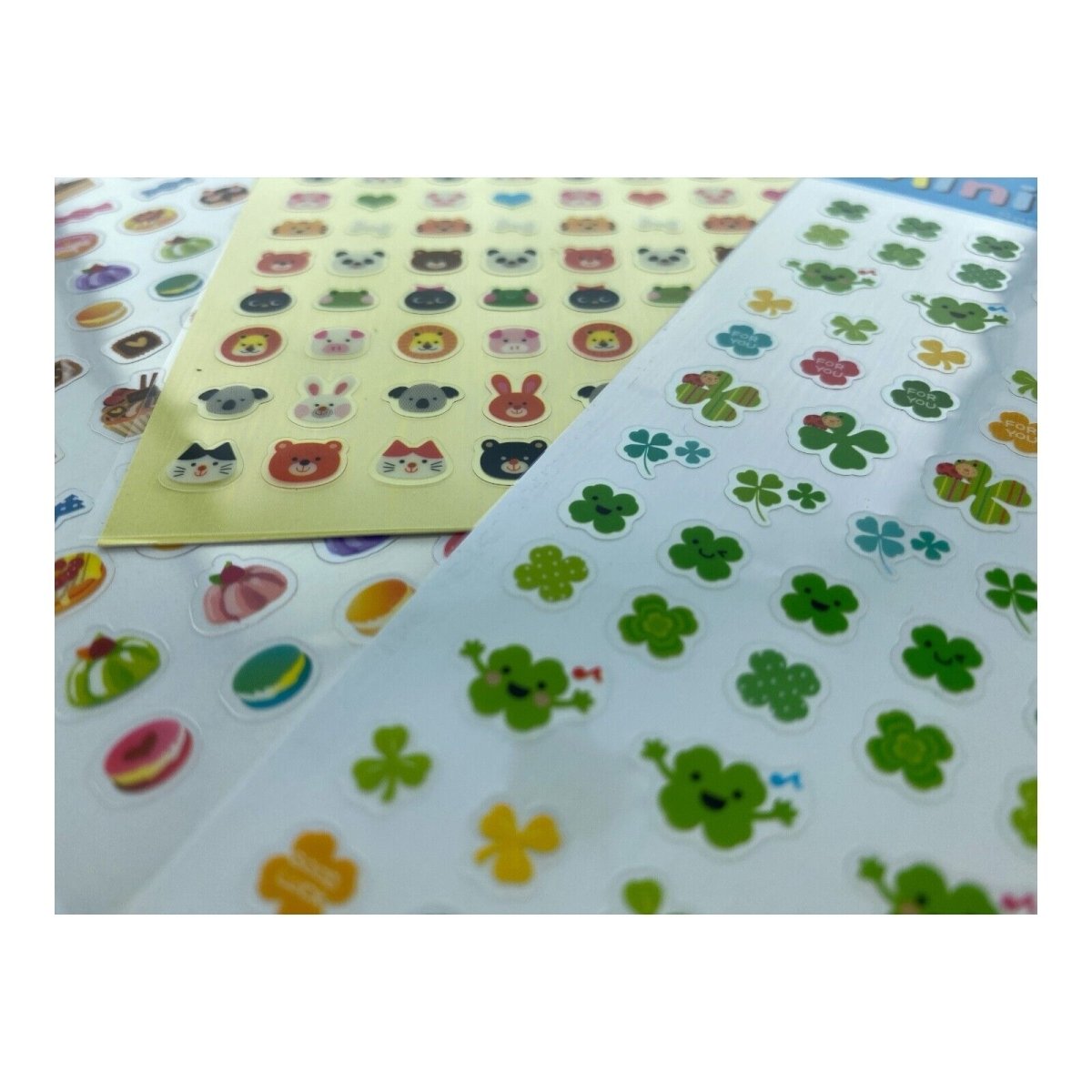 Mini Animals, Lucky Clovers, Desserts Stickers or Party Bag, Scrapbook, School - PartyErasers