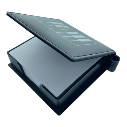 Music Theme Notepad Memo Pad Paper in PU Leather Box with Pen Holder - PartyErasers