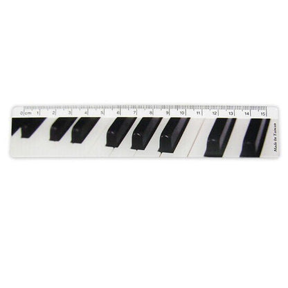 Music Themed 15cm/6 Inch Plastic Measuring Ruler for School Home Office - PartyErasers