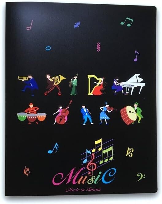 Music themed 20 Pockets Plastic Folder Display Book Soft Cover - PartyErasers