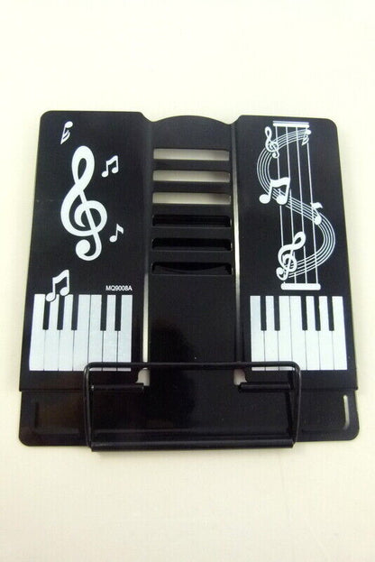 Music Themed 6 Adjustable Angles Black Table Book Stand for books - PartyErasers